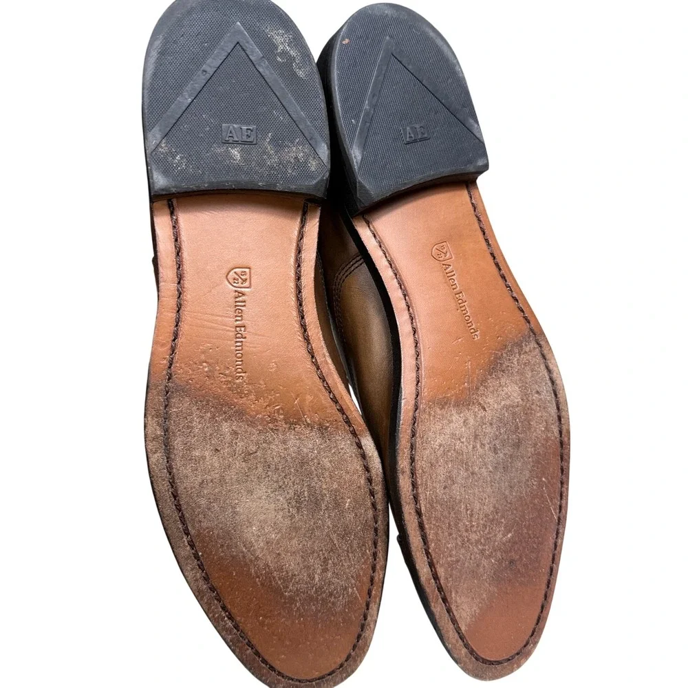 Allen Edmonds Fifth Avenue Oxford Mens 7.5 Brown Leather Cap Toe Brogue Shoes